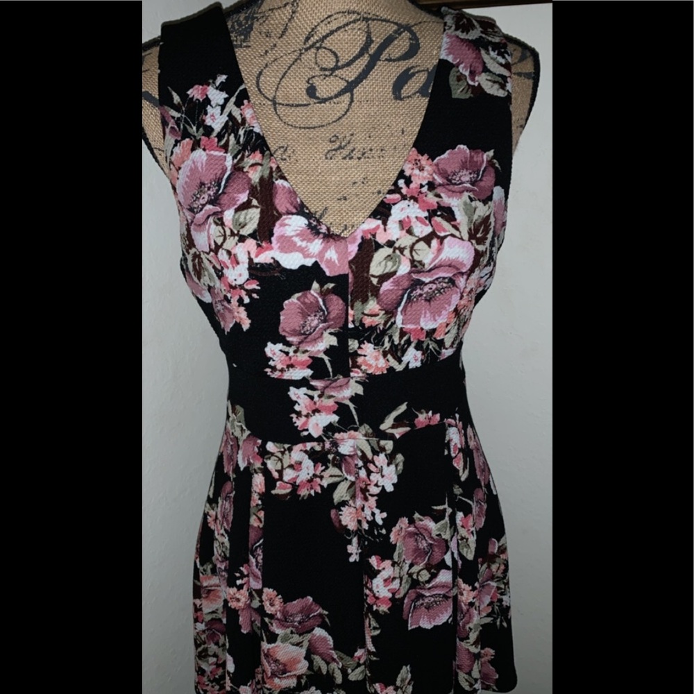 Black Pink and White Baby Doll Dress
